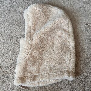Beige Sherpa Hooded Scarf